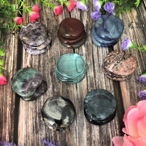 Pocket stones are meant to be carried around or to be held in your hand and rubbed between your fingers to help with relaxation.  They are also called worry stones or earth stones.