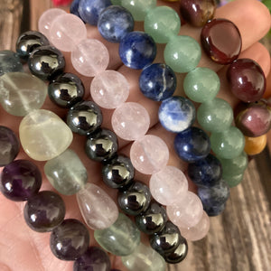 Adorn your wrist with these stylish gemstone bracelets. These bracelets are perfect for stacking and are designed to stretch to fit your wrist.